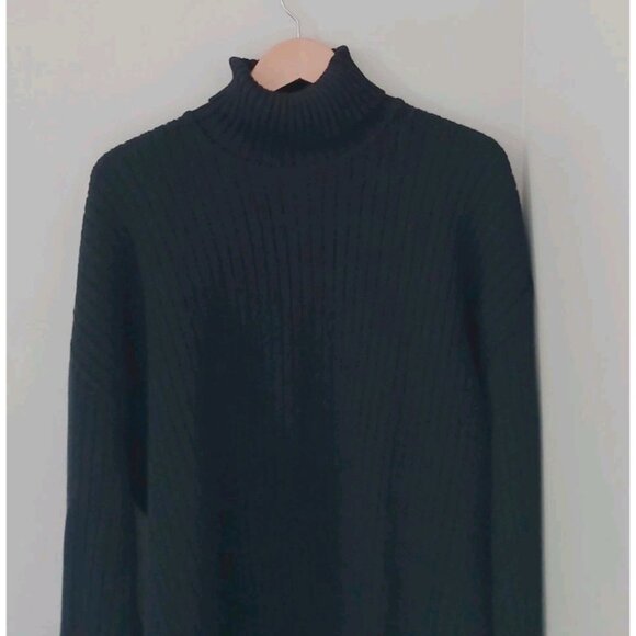 Vintage Saint James Guernsey Sweater Turtleneck Wool Size XXL 48 Black Ribbed - Picture 2 of 11